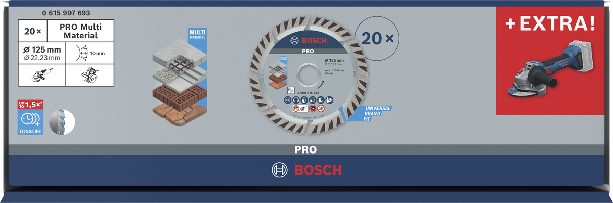 Bosch PRO Multi Material diamantkapskivor 125 mm-set.