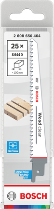 Bosch Woodclean S644D sticksågbladspaket för rena träsnitt.