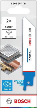 Bosch S522EF tunn metallklinga för kapning av tunna metallplåtar.