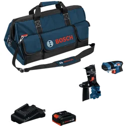 Bosch GBH 18V-22 X borrhammare med batteri, laddare och väska.