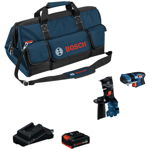 Bosch GBH 18V-22 X borrhammare med batteri, laddare och väska.