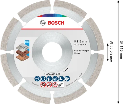 Bosch Multi Material diamantkapskiva 115 mm för olika ytor.