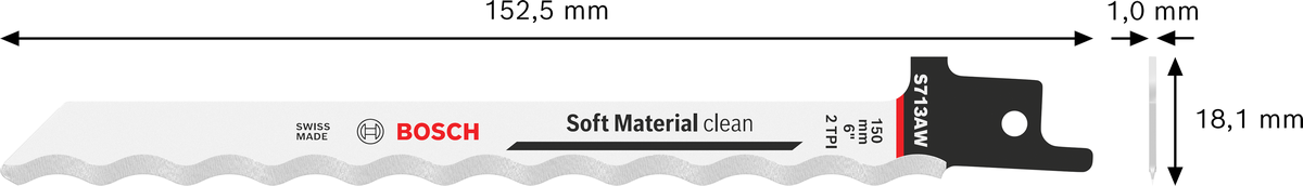 Bosch S 713 AW tigersågblad för mjuka material.