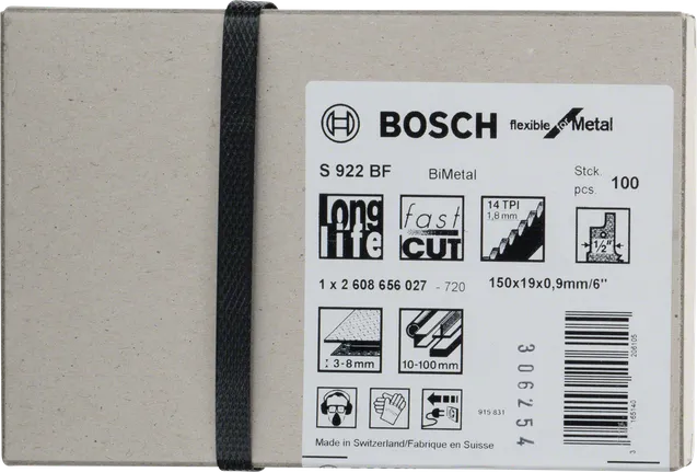 Listi za sabljasto žago Bosch S 922 BF, 100 kosov, 6″.
