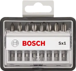 Komplet izvijačnih nastavkov Bosch Sx1 v kompaktnem kovčku.