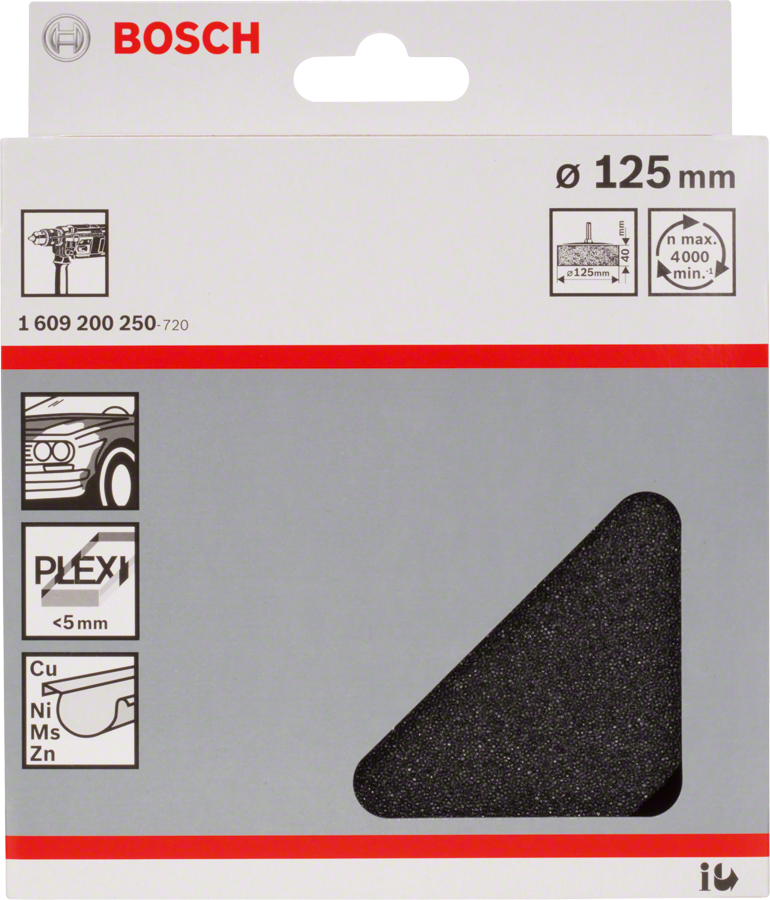 Bosch polirna goba za kovino in plastiko, 125 mm.