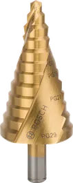 Stopničasti sveder Bosch HSS-TiN za luknje premera 6–37 mm.
