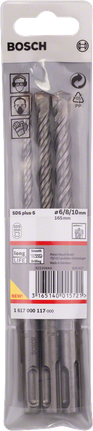 Bosch 3-delni komplet udarnih svedrov SDS plus-5 6/8/10 mm.