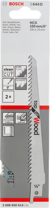 List za sabljasto žago Bosch S 644 D, 6″ (15 cm).