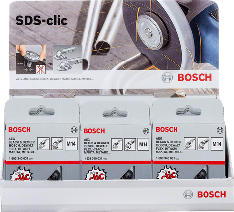 Stojalo za matice Bosch SDS-clic, 15 kosov, debeline 13 mm.