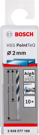 Komplet svedrov za hitro vrtanje Bosch HSS PointTeQ 2 mm.