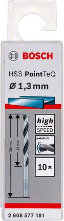 Komplet spiralnih svedrov Bosch HSS PointTeQ 1,3 mm.