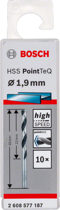 Bosch sveder za visoko hitrost HSS PointTeQ 1,9 mm.
