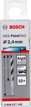 Komplet svedrov za visoko hitrost Bosch HSS PointTeQ 2,4 mm.