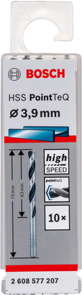 Bosch HSS PointTeQ sveder za visoke hitrosti 3,9 mm.