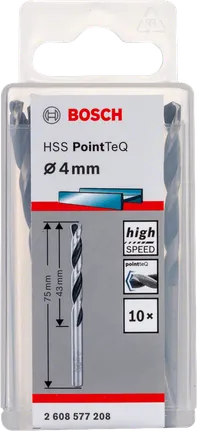 Komplet svedrov Bosch HSS PointTeQ 4 mm.