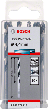 Komplet spiralnih svedrov Bosch HSS PointTeQ 4,4 mm.