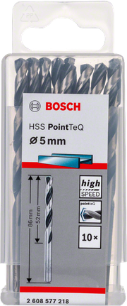Komplet spiralnih svedrov Bosch HSS PointTeQ 5 mm.