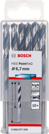 Komplet spiralnih svedrov Bosch HSS PointTeQ 6,7 mm.