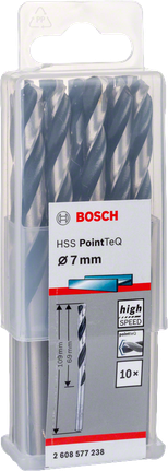 Svedri Bosch HSS PointTeQ 7,0 mm.