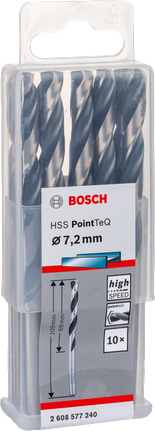 Svedri Bosch HSS PointTeQ 7,2 mm.