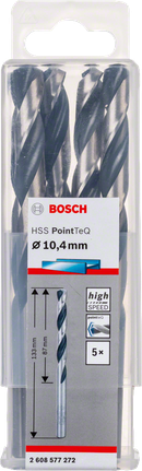 Komplet spiralnih svedrov Bosch HSS PointTeQ 10,4 mm.