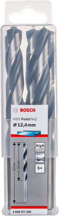 Komplet spiralnih svedrov Bosch HSS PointTeQ 12,4 mm.