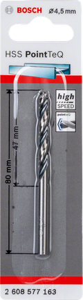 Spiralni sveder Bosch HSS PointTeQ 4,5 mm.