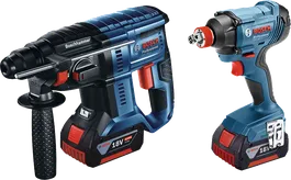 Komplet vrtalnega kladiva Bosch GBH 180-LI in udarnega vijačnika GDX 180-LI.