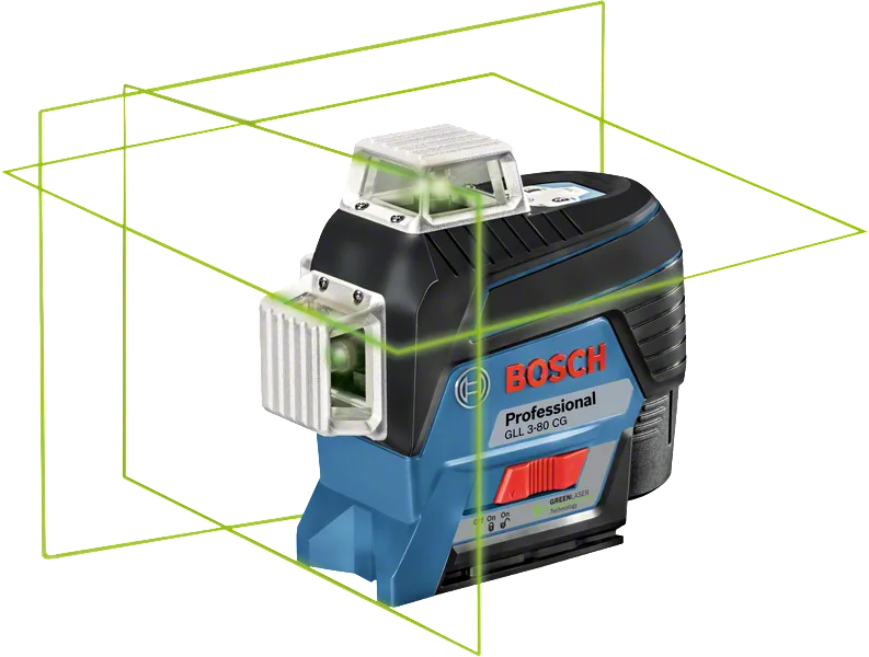 Bosch laserski nivelir GLL 3-80 CG z zelenimi žarki.