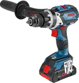 Akumulatorski kombinirani vrtalnik Bosch GSB 18V-110 C s stranskim ročajem.