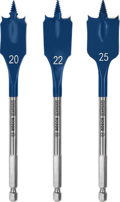 Komplet lopatastih svedrov Bosch EXPERT Self Cut Speed 20, 22 in 25 mm.