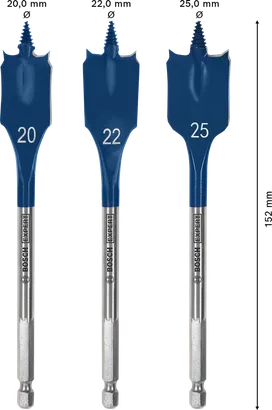 Komplet lopatastih svedrov Bosch EXPERT Self Cut Speed 20/22/25 mm.