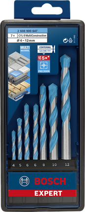 Komplet svedrov Bosch EXPERT MultiConstruction CYL-9 4–12 mm, 7-delni.