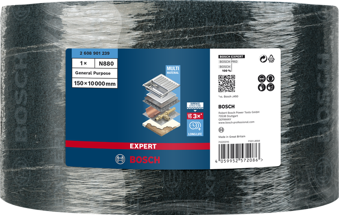 Bosch N880 flis v roli 150 mm x 10 m za splošno uporabo.