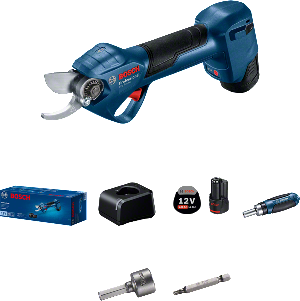 Komplet akumulatorskih električnih škarij Bosch Pro Pruner.