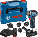 Komplet akumulatorskega vrtalnika Bosch GSR 12V-35 FC s priborom.