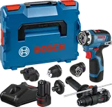 Komplet akumulatorskega vrtalnika Bosch GSR 12V-35 FC s priborom.