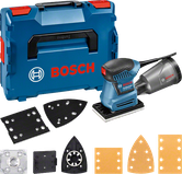 Bosch večnamenski brusilnik GSS 160 s kovčkom in brusilnimi ploščami.