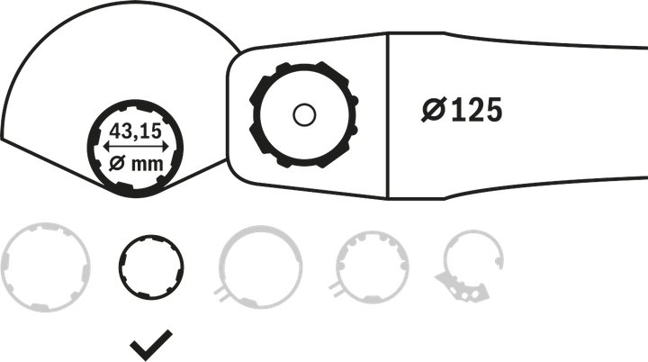 Kombinirani zaščitni pokrov za kotni brusilnik Bosch z enostavno nastavitvijo.