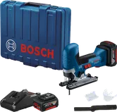 Komplet akumulatorskih vbodnih žag Bosch GST 185-LI z ročajem v obliki cevi.