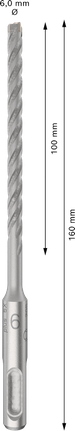 Bosch PRO SDS plus-5X 6 mm udarni sveder, dolžine 160 mm.
