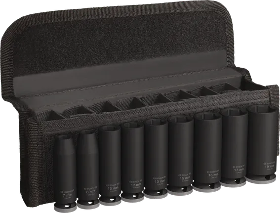 Bosch PRO komplet udarnih nastavkov, globina 3/8 palca, 9-delni.