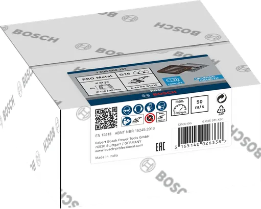 Bosch PRO kovinski stožčasti brusni kolut 90×110×55 mm G16.