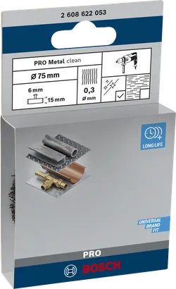 Bosch PRO Metal brusni kolut iz čiste žice 75 × 0,3 mm.