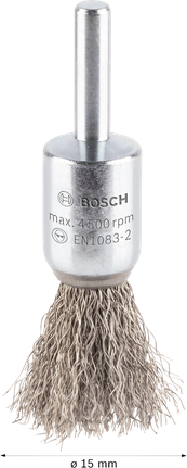 Bosch PRO krtača za čiščenje iz nerjavečega jekla, 15 mm ravno steblo.