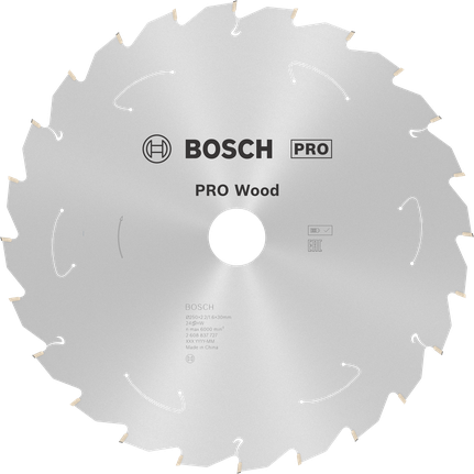Bosch PRO Wood akumulatorski krožni žagin list, 250 mm 24T.