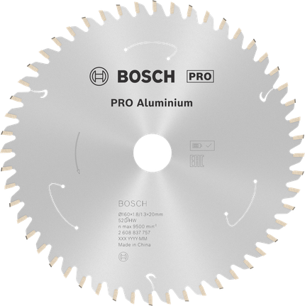 Bosch PRO aluminijasti krožni žagin list 160 mm 52 zob.
