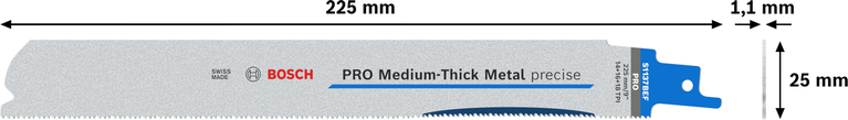 Bosch PRO rezilo za natančno kovino S1137BEF srednje debeline, 225 mm.