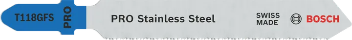 List vbodne žage Bosch PRO iz nerjavečega jekla T118GFS, valovito razporejeni zobje.